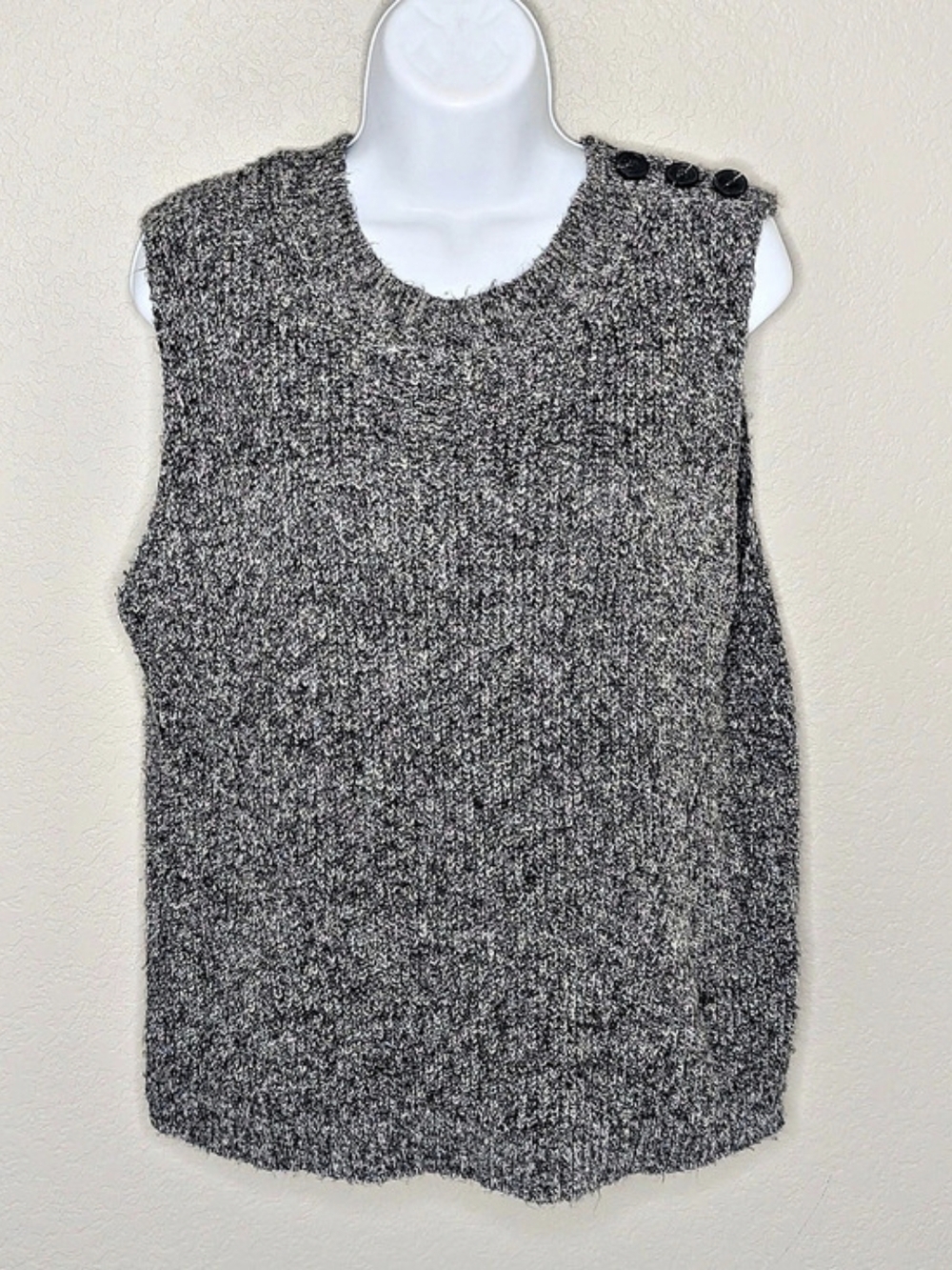 Michael Stars Sleeveless Knit Top in Gray & Black Large